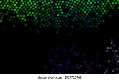 Dark Multicolor, Rainbow vector abstract pattern with circles. Geometry template for your business design. Background with colored spheres.