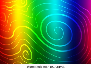 Dark Multicolor, Rainbow vector abstract doodle background. Ethnic elegant natural pattern with gradient. A completely new template for your business design.