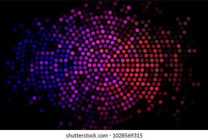 Dark Multicolor, Rainbow vector abstract pattern with circles. Geometry template for your business design. Background with colored spheres.