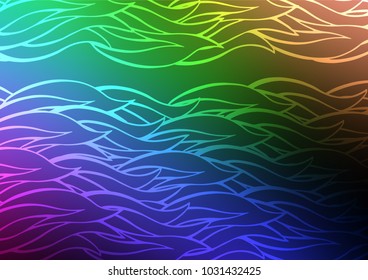 Dark Multicolor, Rainbow vector abstract doodle background. Ethnic elegant natural pattern with gradient. The pattern can be used for wallpapers and coloring books.