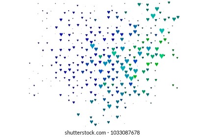 Dark Multicolor, Rainbow vector abstract lovely pattern with Hearts on white background. Happy Valentine's Day Greeting Card with small hearts. Stock template for your romantic ad, leaflet, banner.