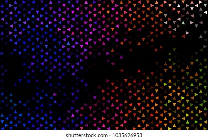 Dark Multicolor, Rainbow vector abstract colorful background, which consist of triangles. Pattern with colored triangles on white background.