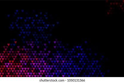 Dark Multicolor, Rainbow vector abstract lovely pattern with Hearts on white background. Happy Valentine's Day Greeting Card with small hearts. Stock template for your romantic ad, leaflet, banner.