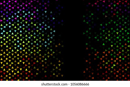 Dark Multicolor, Rainbow vector abstract colorful background, which consist of triangles. Pattern with colored triangles on white background.