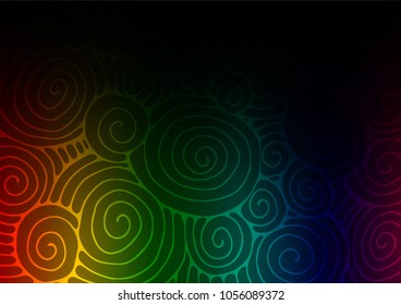 Dark Multicolor, Rainbow vector abstract doodle template. A completely new color illustration in doodle style. The template can be used as a background for cell phones.