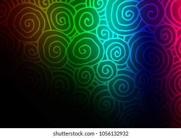 Dark Multicolor, Rainbow vector abstract doodle background. Brand-new colored illustration in blurry style with doodles. A completely new design for your business.
