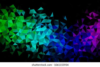 Dark Multicolor, Rainbow vector abstract polygonal template. Creative geometric illustration in Origami style with gradient. The best triangular design for your business.