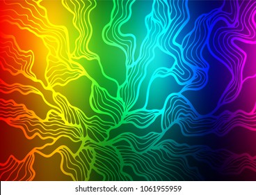 Dark Multicolor, Rainbow vector abstract doodle pattern. Geometric doodle illustration in Origami style with gradient. The pattern can be used for wallpapers and coloring books.