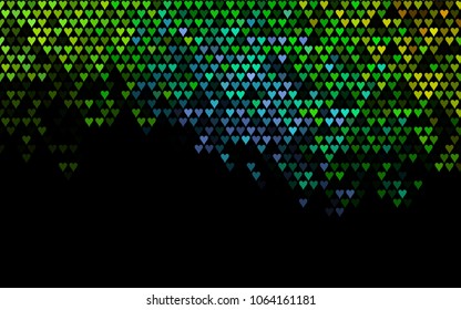 Dark Multicolor, Rainbow vector abstract lovely pattern with Hearts on white background. Happy Valentine's Day Greeting Card with small hearts. Stock template for your romantic ad, leaflet, banner.