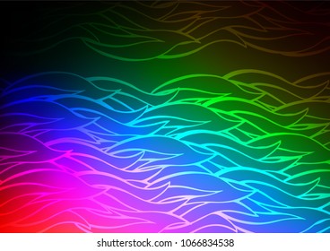 Dark Multicolor, Rainbow vector abstract doodle template. Creative illustration in blurred style with doodles and Zen tangles. Hand painted design for web, leaflet, textile.