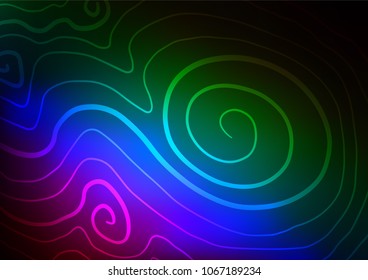 Dark Multicolor, Rainbow vector abstract doodle background. Doodles on blurred abstract background with gradient. A new texture for your design.