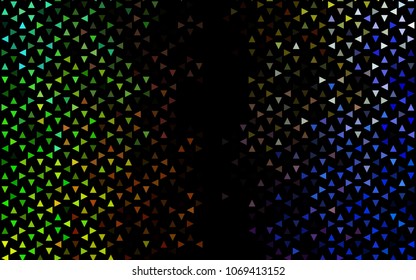 Dark Multicolor, Rainbow vector abstract colorful background, which consist of triangles. Pattern with colored triangles on white background.