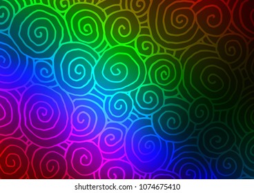 Dark Multicolor, Rainbow vector abstract doodle texture. A vague abstract illustration with doodles in Indian style. The completely new template can be used for your brand book.