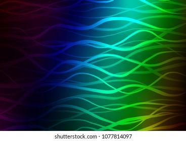 Dark Multicolor, Rainbow vector abstract doodle pattern. Shining colored illustration with doodles in Zen tangle style. Hand painted design for web, leaflet, textile.