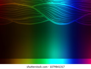 Dark Multicolor, Rainbow vector abstract doodle pattern. An elegant bright illustration with lines in Natural style. A completely new template for your business design.