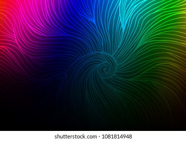 Dark Multicolor, Rainbow vector abstract doodle template. Modern geometrical abstract illustration with doodles. The textured pattern can be used for website.