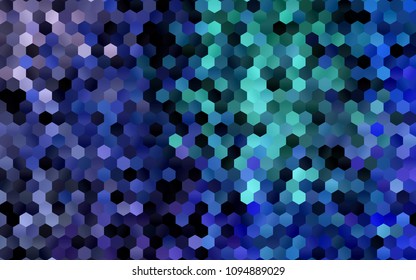 Dark Multicolor, Rainbow vector abstract textured polygonal background. Brand-new blurry hexagonal design. Pattern can be used for background.