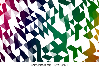 Dark Multicolor, Rainbow vector abstract polygonal template. Triangular geometric sample with gradient.  Triangular pattern for your business design.