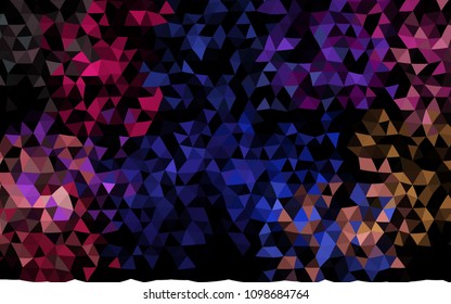 Dark Multicolor, Rainbow vector abstract polygonal template. A vague abstract illustration with gradient. Triangular pattern for your business design.