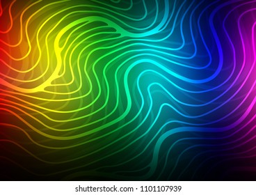 Dark Multicolor, Rainbow vector abstract doodle template. Blurred decorative design in Indian style with Zen tangles. The pattern can be used for wallpapers and coloring books.