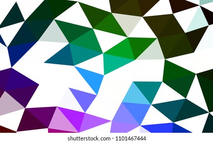 Dark Multicolor, Rainbow vector abstract mosaic abstract mosaic. Shining illustration, which consist of triangles. Triangular pattern for your business design.