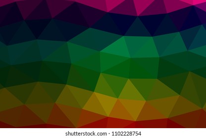 Dark Multicolor, Rainbow vector abstract mosaic abstract mosaic. Geometric illustration in Origami style with gradient.  A new texture for your design.