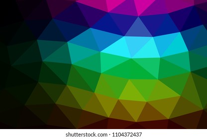 Dark Multicolor, Rainbow vector abstract mosaic abstract mosaic. Colorful illustration in abstract style with gradient. The polygonal design can be used for your web site.