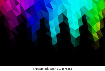 Dark Multicolor, Rainbow vector abstract mosaic background. A completely new color illustration in a vague style. The textured pattern can be used for background.
