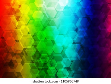 Dark Multicolor, Rainbow vector abstract polygonal pattern. Brand new colored illustration in blurry style with gradient. The template can be used as a background for cell phones.