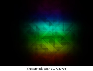 Dark Multicolor, Rainbow vector abstract polygonal layout. Creative geometric illustration in Origami style with gradient. A completely new design for your business.