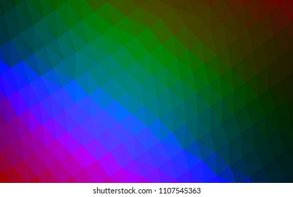 Dark Multicolor, Rainbow vector abstract polygonal cover. Glitter abstract illustration with an elegant design. A completely new design for your business.