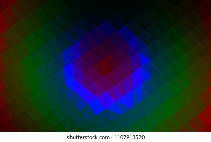 Dark Multicolor, Rainbow vector abstract polygonal texture. Colorful abstract illustration with gradient. A completely new design for your business.