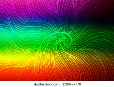 Dark Multicolor, Rainbow vector abstract doodle background. Blurred decorative design in Indian style with Zen tangles. A completely new template for your business design.