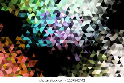 Dark Multicolor, Rainbow vector abstract polygonal template. Shining colored illustration in a Brand new style. The elegant pattern can be used as part of a brand book.