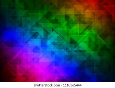 Dark Multicolor, Rainbow vector abstract polygonal abstract polygonal. An elegant bright illustration with gradient. The completely new template can be used for your brand book.