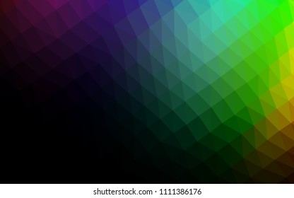 Dark Multicolor, Rainbow vector abstract polygonal cover. Glitter abstract illustration with an elegant design. The template can be used as a background for cell phones.
