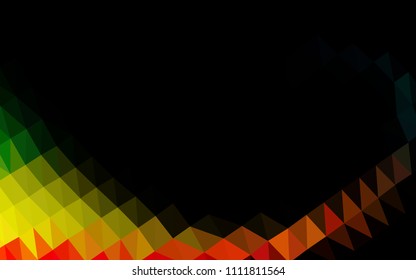 Dark Multicolor, Rainbow vector abstract polygonal texture. Glitter abstract illustration with an elegant design. A completely new design for your business.