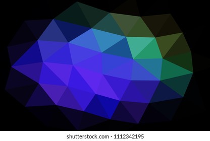 Dark Multicolor, Rainbow vector abstract polygonal abstract polygonal. A vague abstract illustration with gradient. A completely new design for your business.