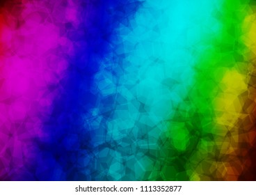 Dark Multicolor, Rainbow vector abstract polygonal template. Colorful abstract illustration with gradient. The best hexagonal design for your business.