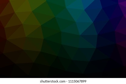 Dark Multicolor, Rainbow vector abstract mosaic abstract mosaic. Geometric illustration in Origami style with gradient.  The elegant pattern can be used as part of a brand book.