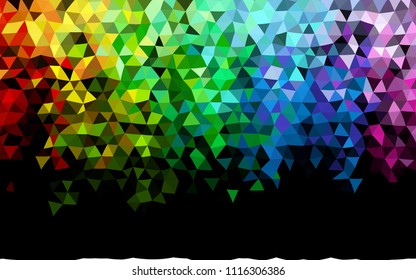 Dark Multicolor, Rainbow vector abstract polygonal pattern. A sample with polygonal shapes. The polygonal design can be used for your web site.