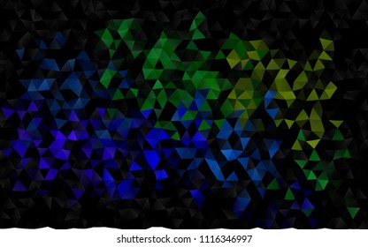 Dark Multicolor, Rainbow vector abstract polygonal pattern. Creative illustration in halftone style with gradient. The best triangular design for your business.