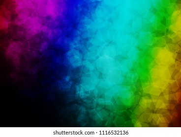 Dark Multicolor, Rainbow vector abstract mosaic template. Creative geometric illustration in Origami style with gradient. A completely new template for your business design.