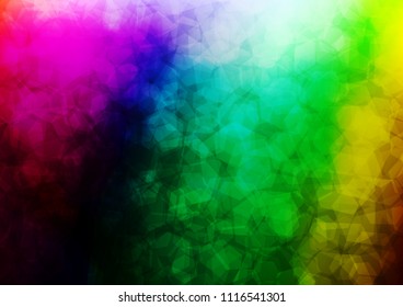 Dark Multicolor, Rainbow vector abstract polygonal pattern. Abstract illustration with an elegant design. A completely new design for your business.