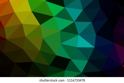 Dark Multicolor, Rainbow vector abstract mosaic abstract mosaic. Colorful illustration in abstract style with gradient. Brand new style for your business design.