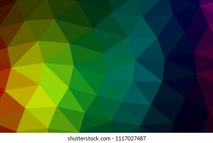 Dark Multicolor, Rainbow vector abstract polygonal abstract polygonal. A sample with polygonal shapes. The completely new template can be used for your brand book.