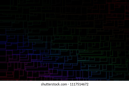 Dark Multicolor, Rainbow vector abstract textured polygonal background. Blurry rectangular design. The pattern with repeating rectangles can be used for background.