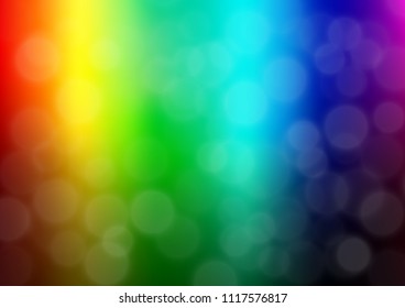 Dark Multicolor, Rainbow vector abstract blurred template. Creative illustration in halftone style with gradient. The background for your creative designs.