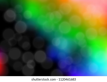 Dark Multicolor, Rainbow vector abstract blurred bokeh pattern. Glitter abstract illustration with an elegant design. The blurred design can be used for your web site.