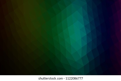 Dark Multicolor, Rainbow vector abstract mosaic background. Colorful abstract illustration with gradient. The elegant pattern can be used as part of a brand book.